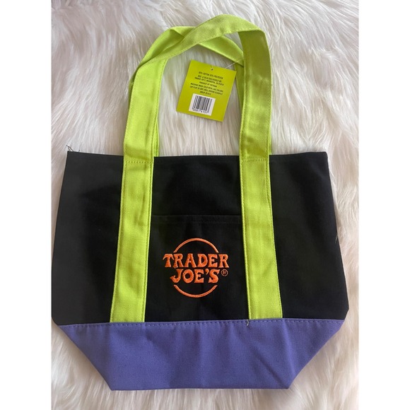 Handbags - Trader Joe's Mini Halloween Black Multicolor Canvas Tote Bag New